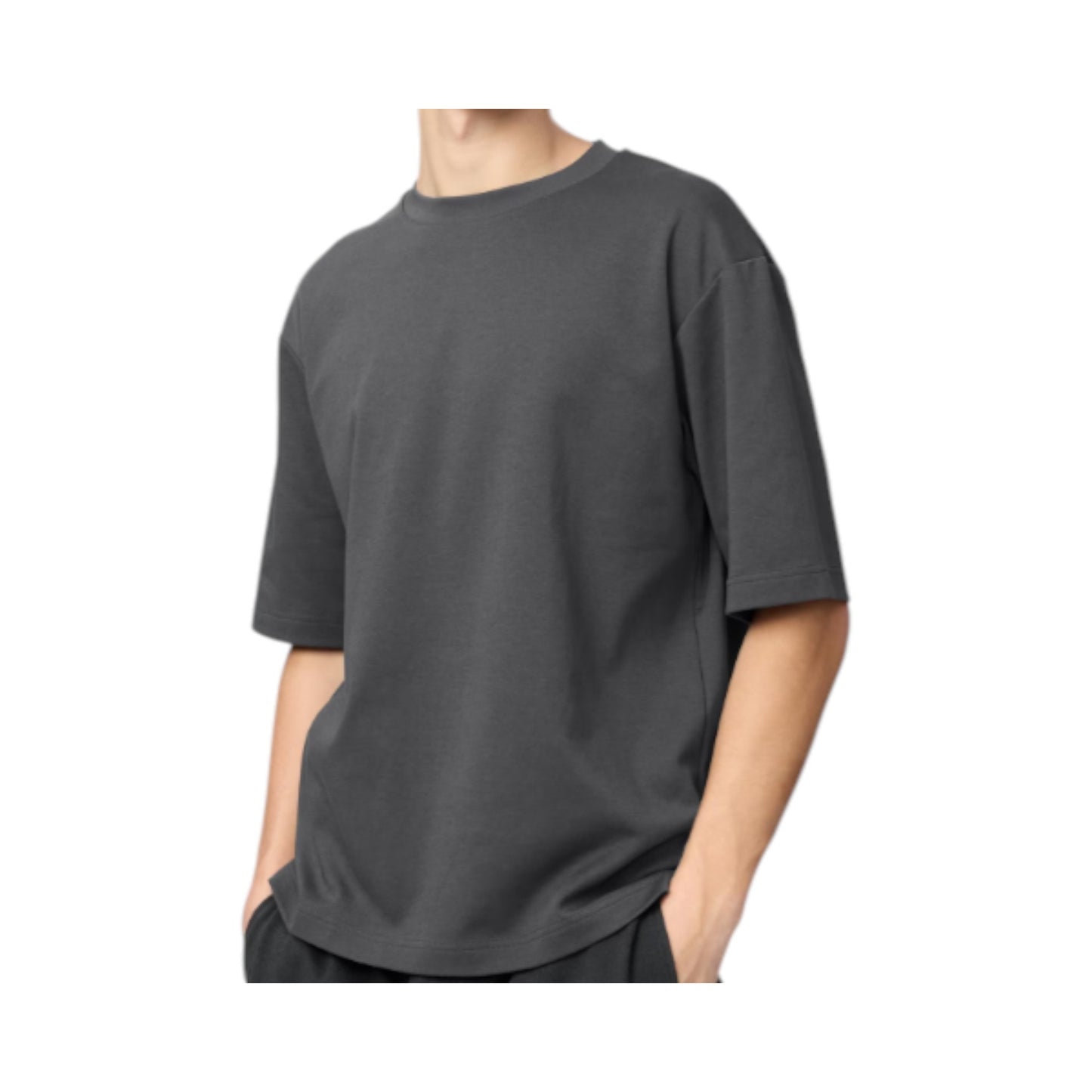 Uniqlo AIRism Cotton Oversized T-Shirt – Half Sleeve Grey (Men’s / Unisex)