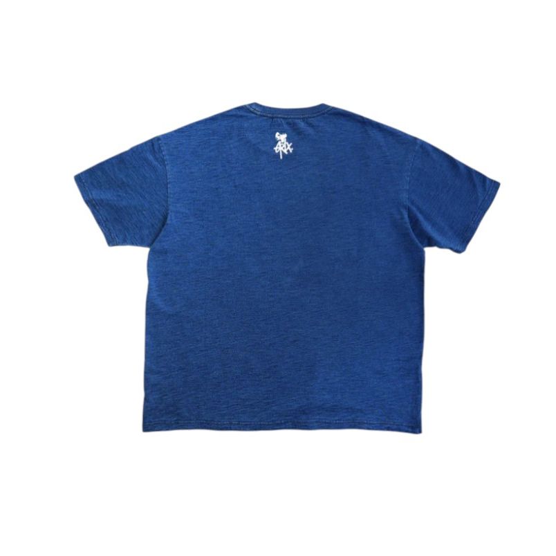 Indigo Dyed Slub Cotton T-Shirt