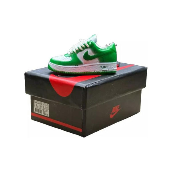 LV Nike Air Force 1 Low By Virgil Abloh White Green Keychain