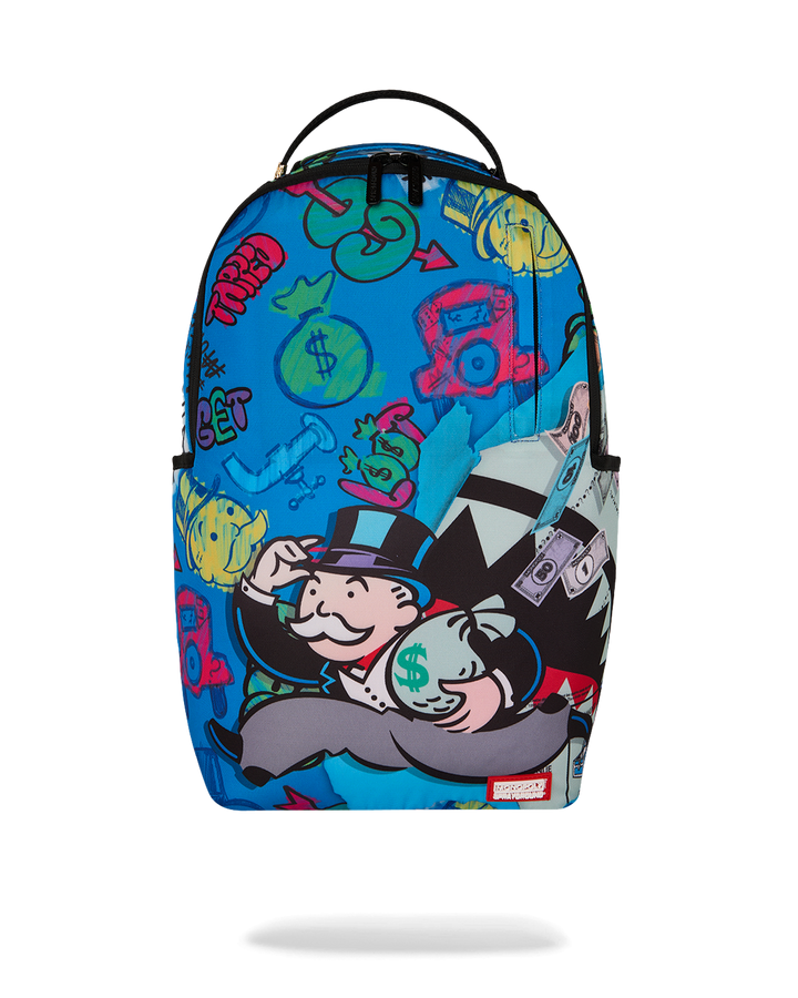 Sprayground Monopoly Blue Tear Through DLXSR Backpack