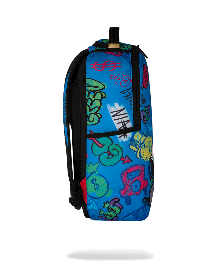 Sprayground Monopoly Blue Tear Through DLXSR Backpack