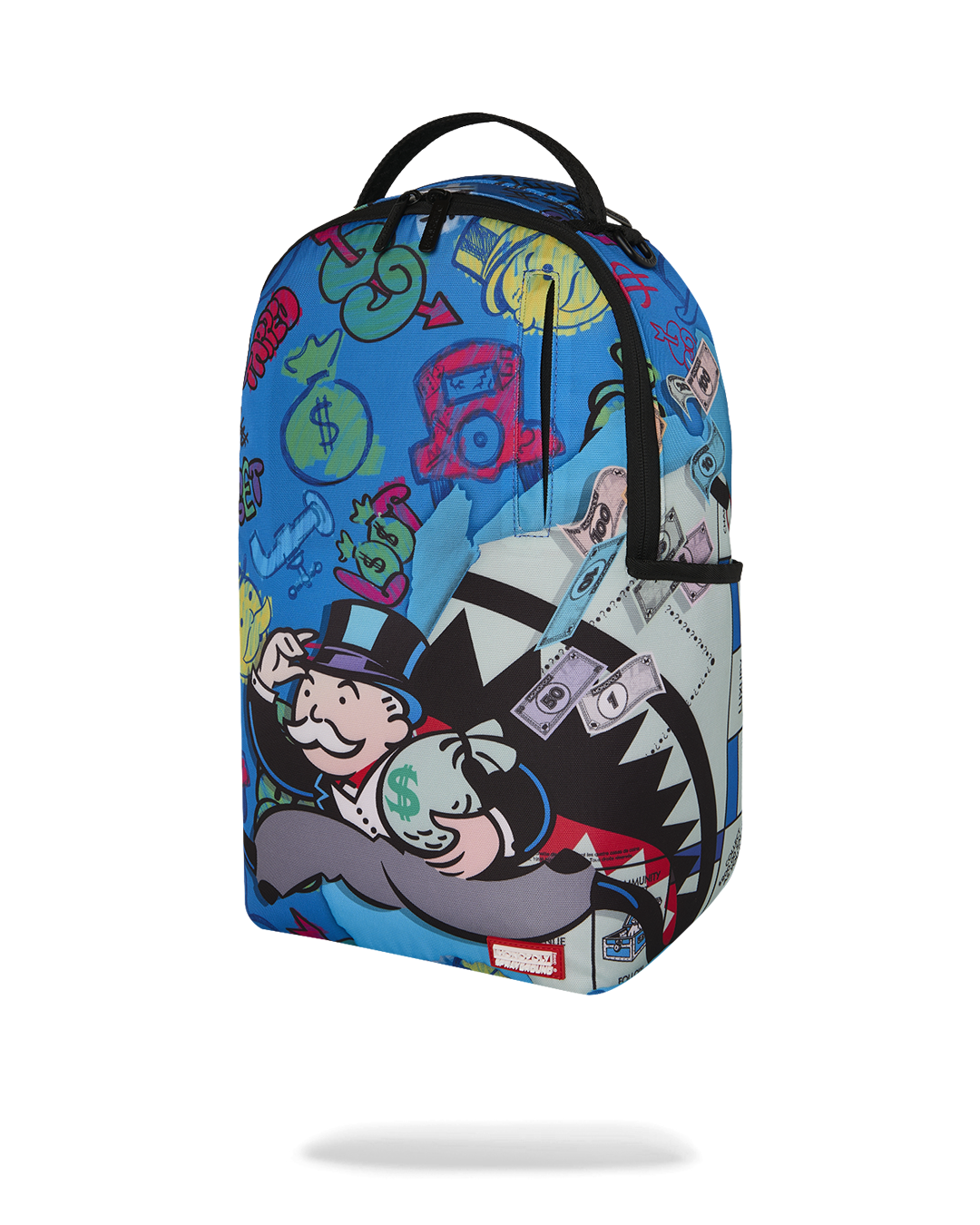 Sprayground Monopoly Blue Tear Through DLXSR Backpack