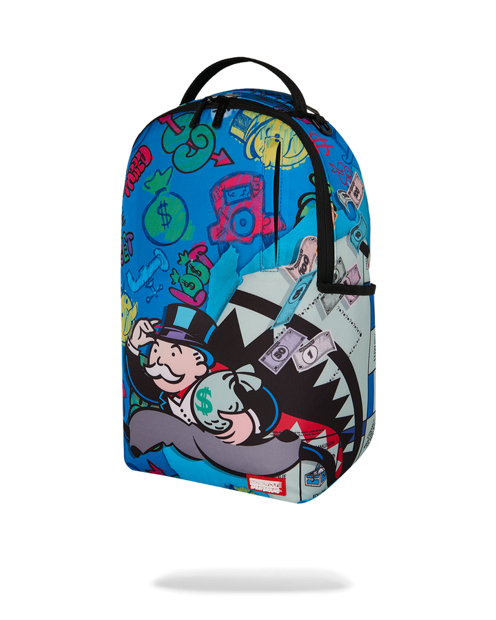 Sprayground Monopoly Blue Tear Through DLXSR Backpack