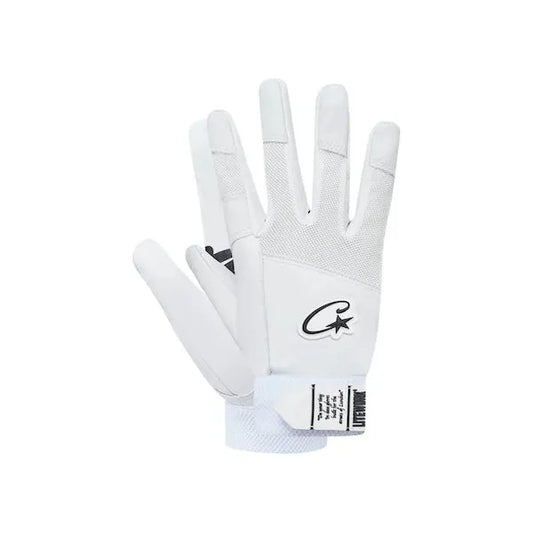 Corteiz Leather Gloves White