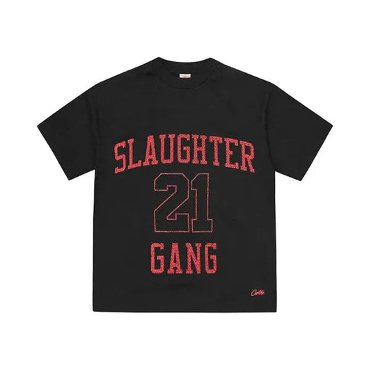 Corteiz x Slaughter Gang 21 Savage Mesh T-shirt Black