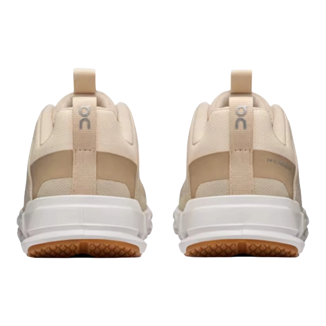 HypeSelection Cloudswift Kids Sand running shoes with white soles and tan accents.
