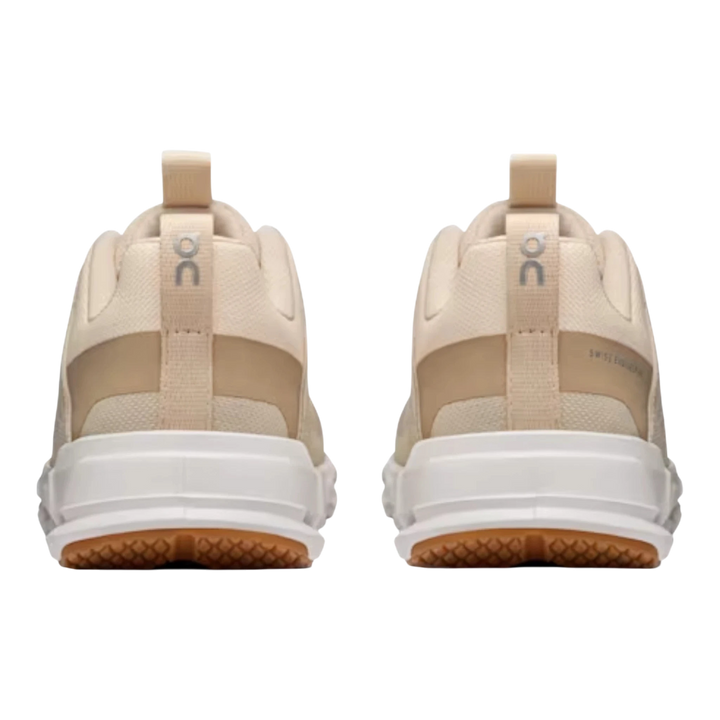 HypeSelection Cloudswift Kids Sand running shoes with white soles and tan accents.