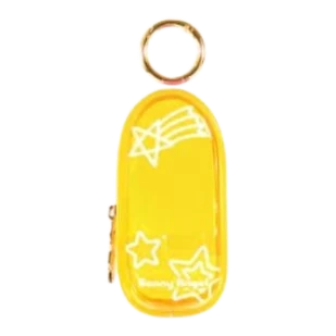HypeSelection Sonny Angel My Bestie Case in bright yellow with star and shooting star designs. Features a gold keyring.