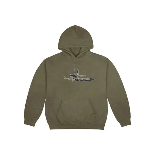 Jordan x Travis Scott Cactus Jack Scribble Hoodie Olive