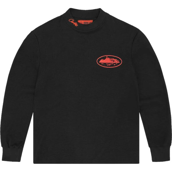 Corteiz Alcatraz Waffle Longsleeve black/red