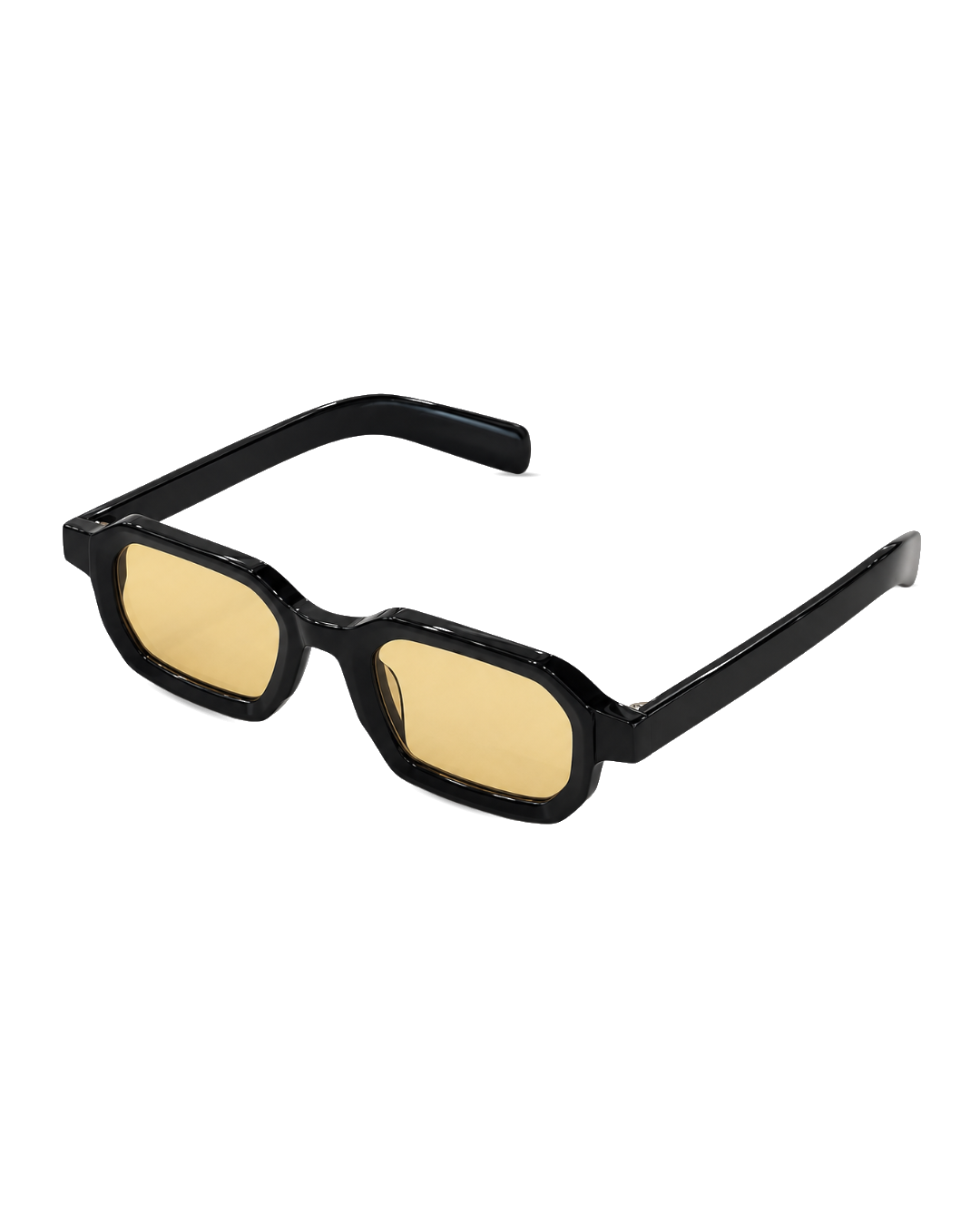 Ryoko ApexForm BlackHoney sunglasses with glossy black acetate frame and honey-yellow lenses
