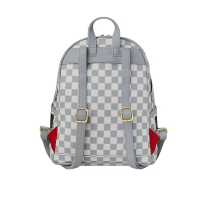 Sprayground Cream And Brown Tear Check Savage Backpack