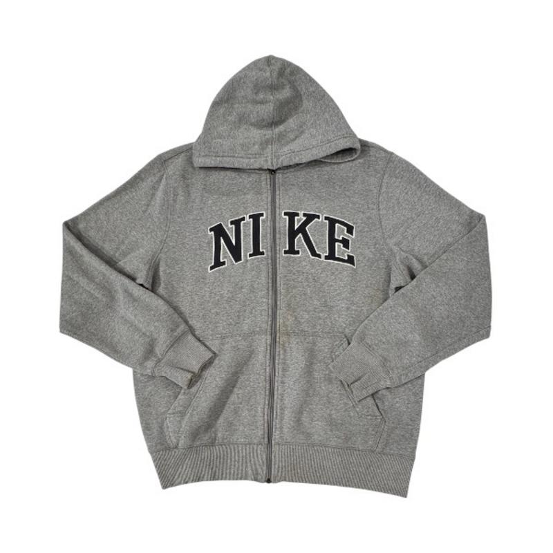 Vintage Nike Zip Up Grey Hoodie