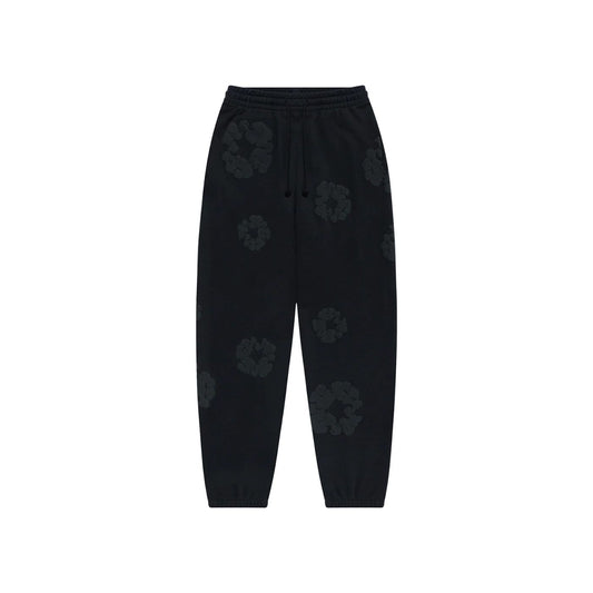 Denim Tears Cotton Wreath Sweatpants Black Monochrome