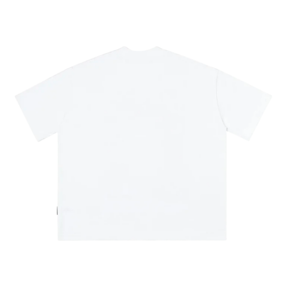 DirtyCoins DCxRS Desert Sky T-Shirt White, a 100% cotton tee with a boxy fit and textured graphic print.