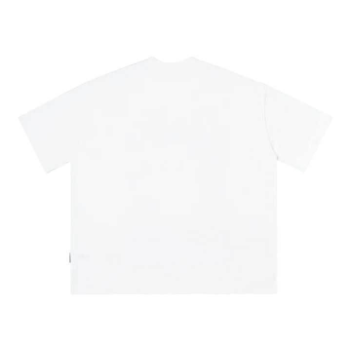 DirtyCoins DCxRS Desert Sky T-Shirt White, a 100% cotton tee with a boxy fit and textured graphic print.