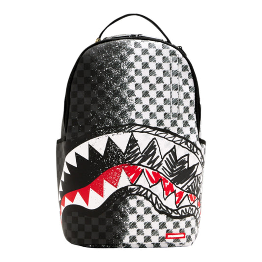 Grey Check Scribble Split DLX Backpack