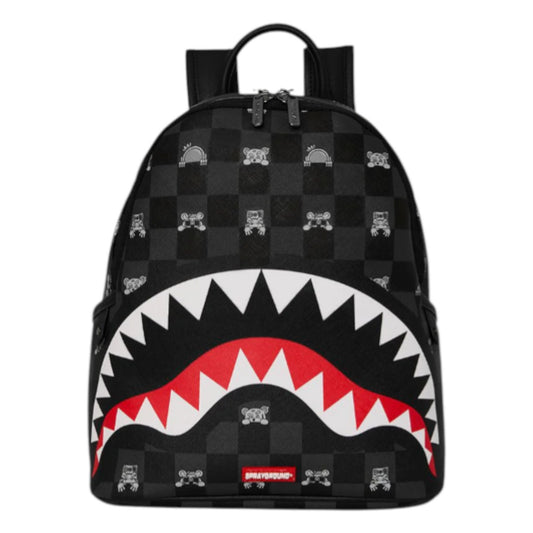Sprayground GRAY PEEKING CHARACTER CHECK SAVAGE BACKPACK