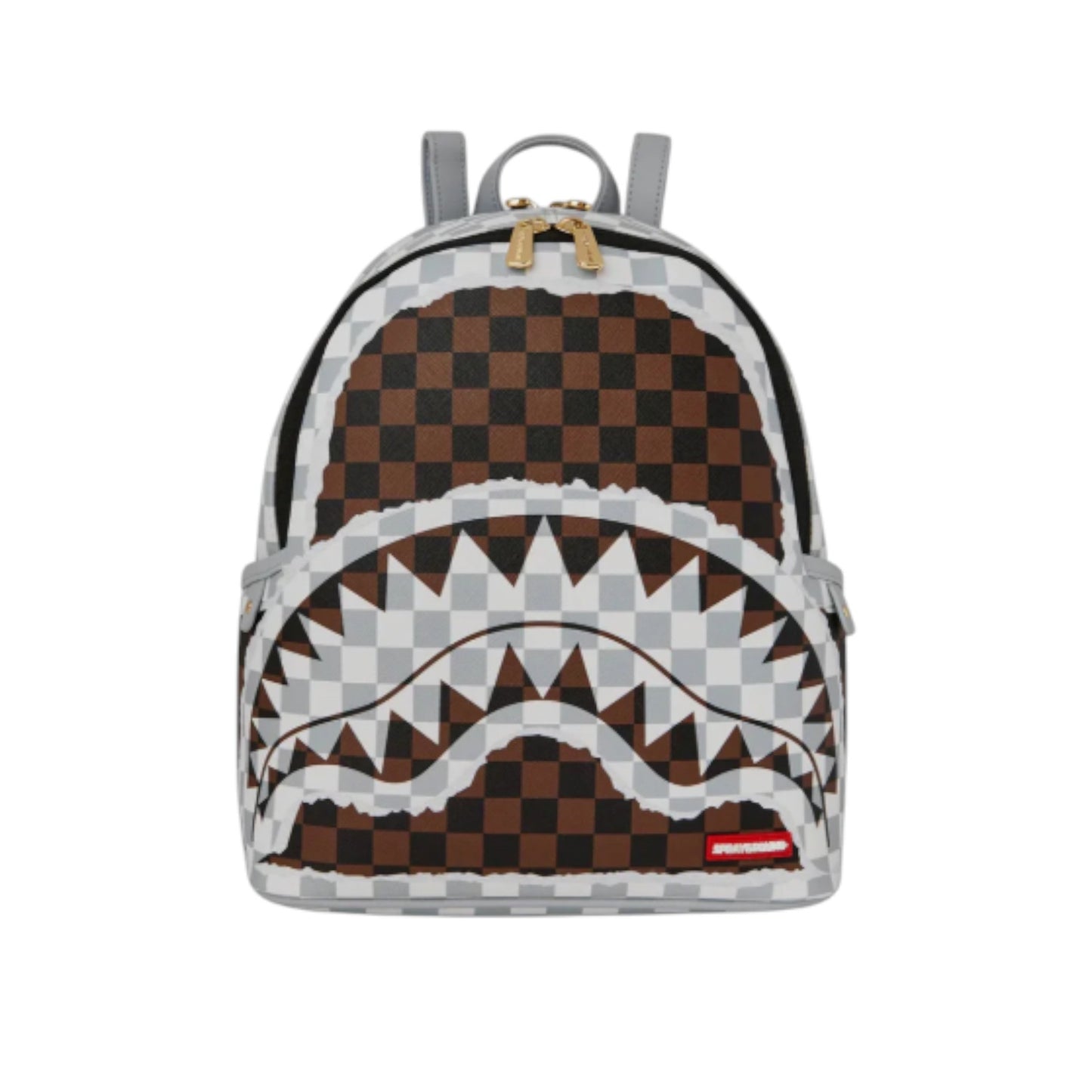 Sprayground Cream And Brown Tear Check Savage Backpack