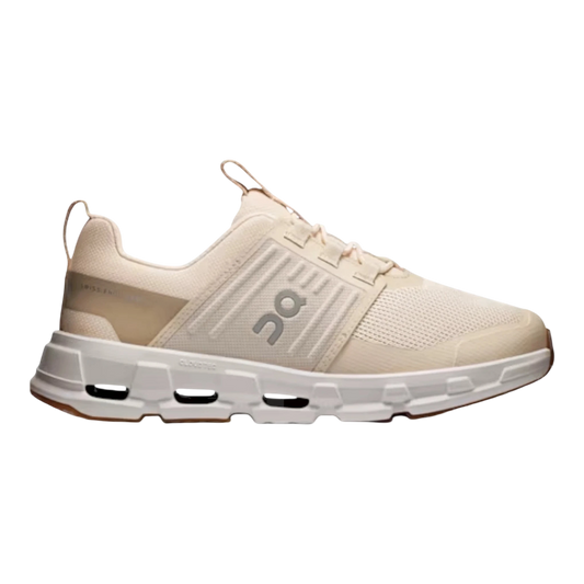 HypeSelection Cloudswift kids sand running shoe with white sole and tan accents.