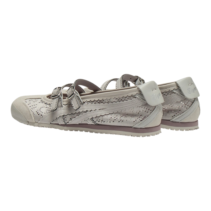 HypeSelection Onitsuka Tiger Mexico 66 TGRS ballet-style sneakers in oyster grey with buckle strap and signature stripes
