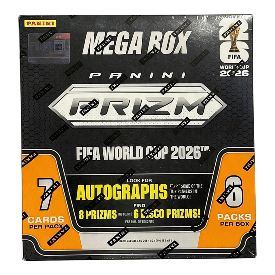 HypeSelection 2026 Panini Prizm FIFA World Cup soccer trading card mega box in orange and black packaging