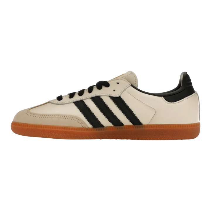 HypeSelection adidas Samba OG cream leather sneakers with Sand Strata suede overlays and black 3-Stripes.