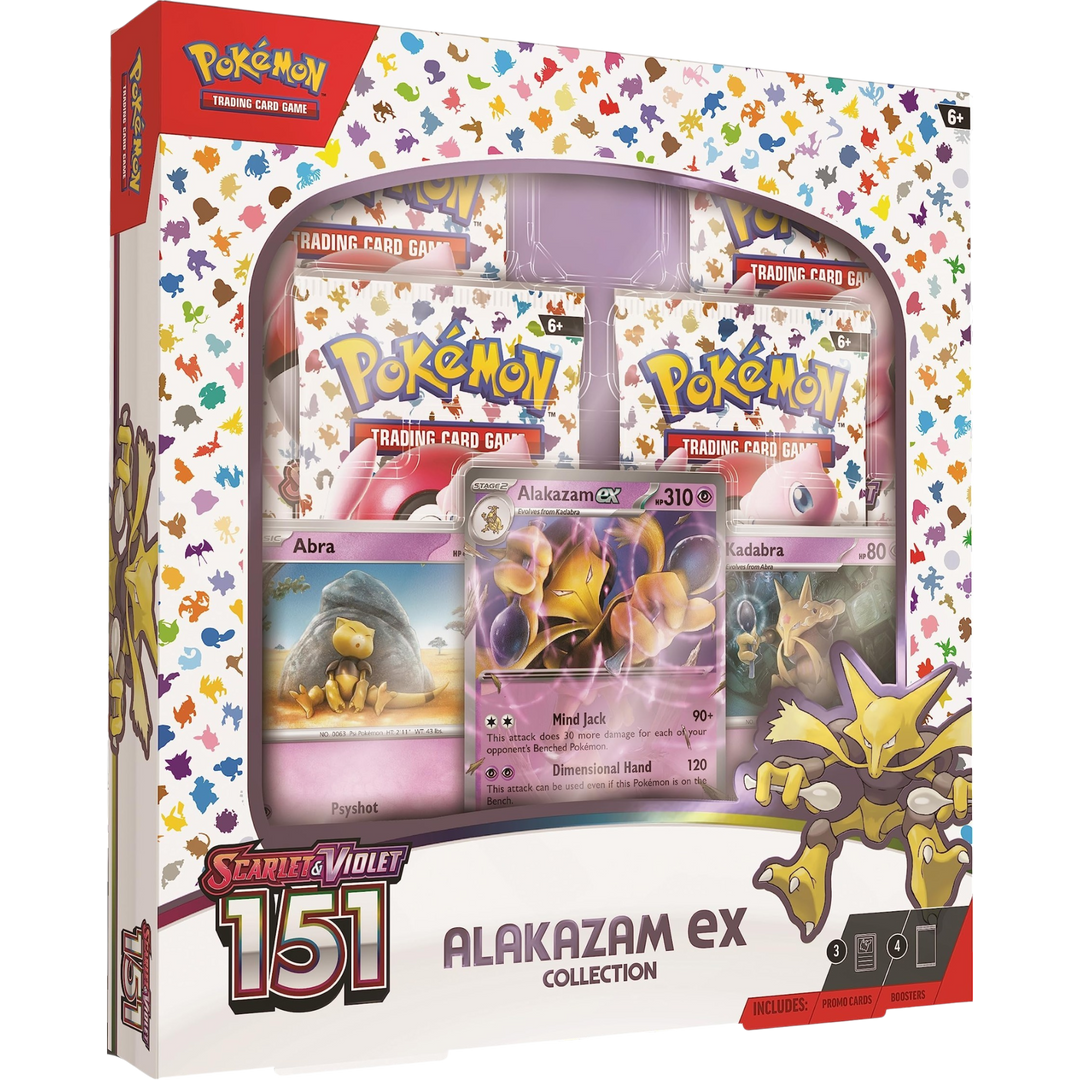 HypeSelection Pokémon TCG Scarlet &amp; Violet 151 Alakazam ex Collection box with promo cards and booster packs