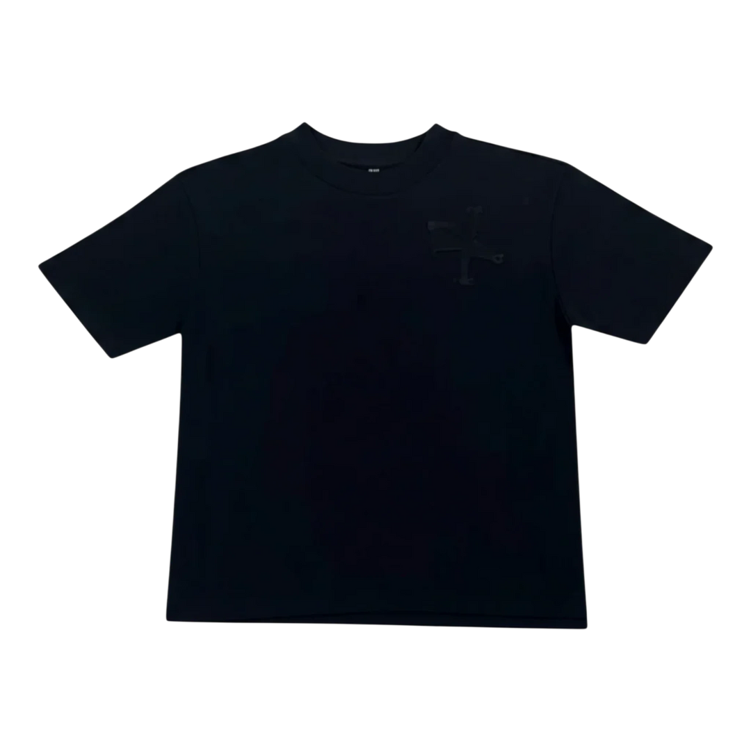 HypeSelection black cotton blend AIRism t-shirt with crew neck and subtle chest logo detail.