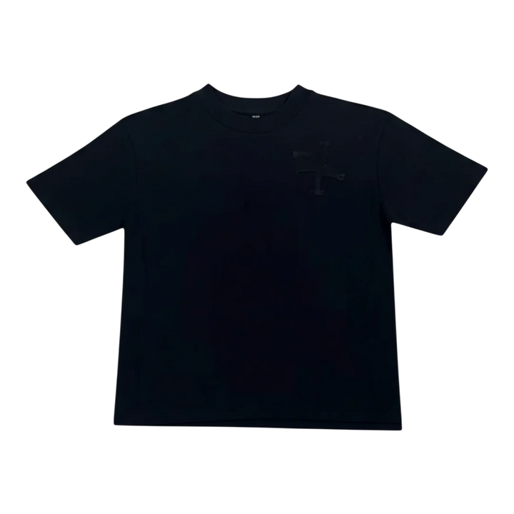 HypeSelection black cotton blend AIRism t-shirt with crew neck and subtle chest logo detail.