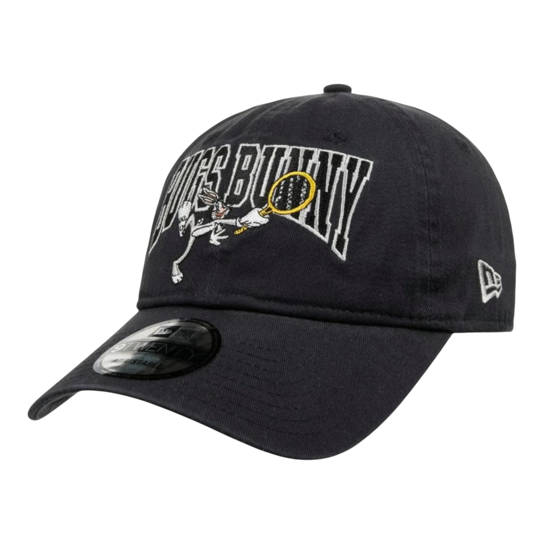 HypeSelection black cotton 9Twenty cap with embroidered Bugs Bunny playing tennis and 'Bugs Bunny' text.