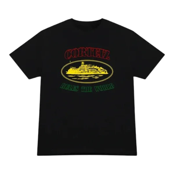 HypeSelection black 100% cotton t-shirt with red &