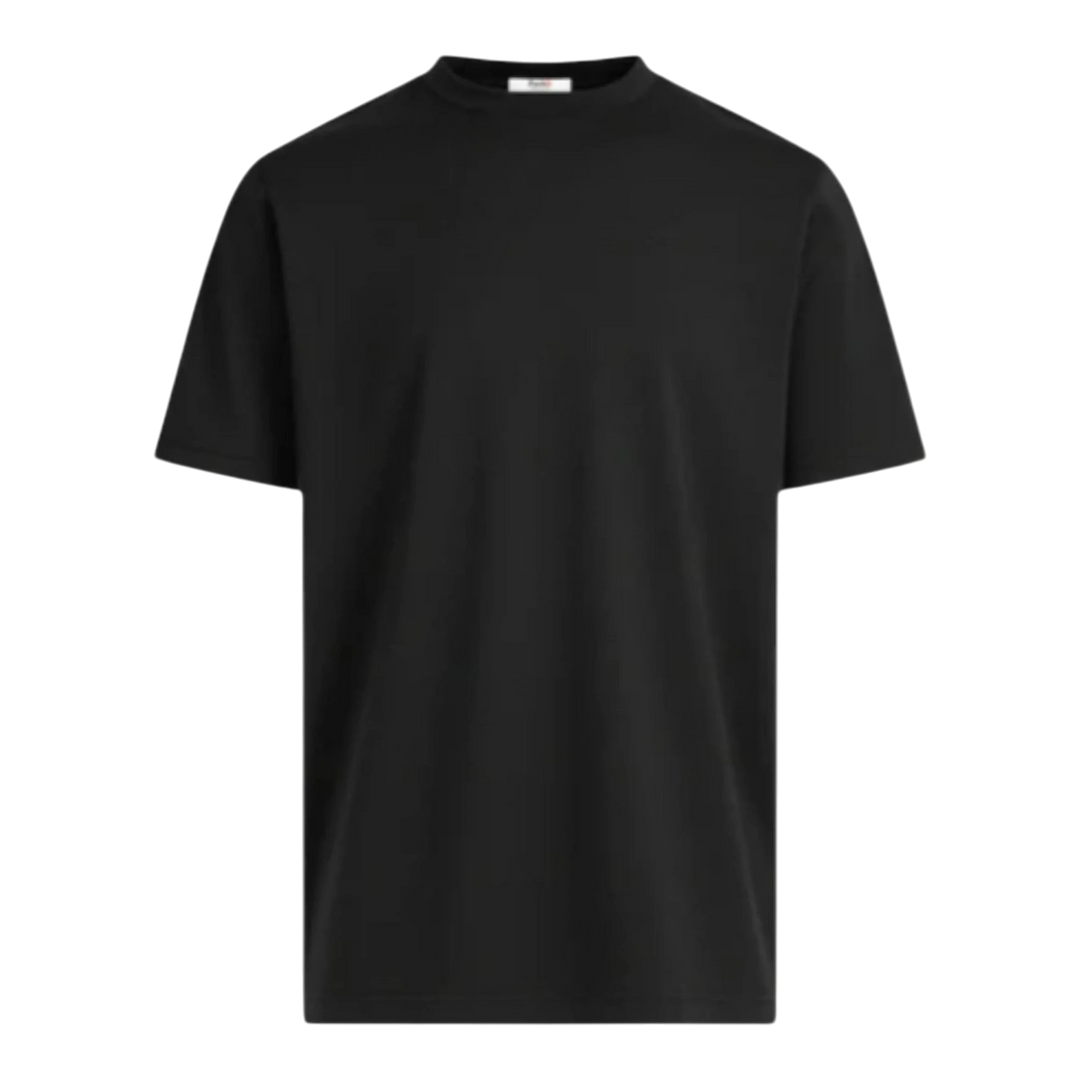 HypeSelection black cotton-blend t-shirt with a relaxed, slightly boxy silhouette and crew neck.