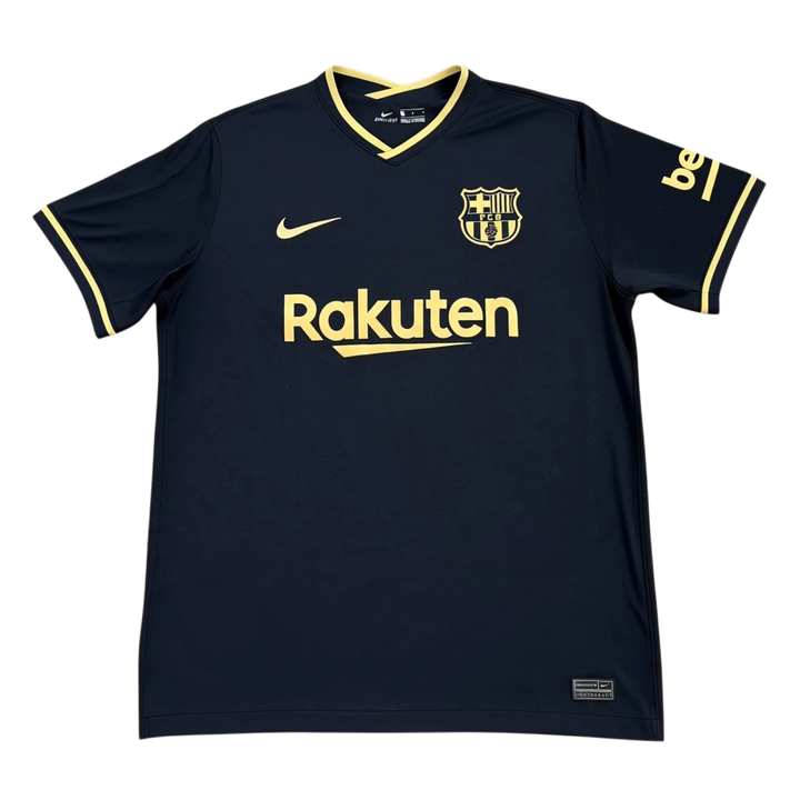 HypeSelection black and gold Nike FC Barcelona 20/21 fan edition jersey with Rakuten sponsor. Polyester construction.