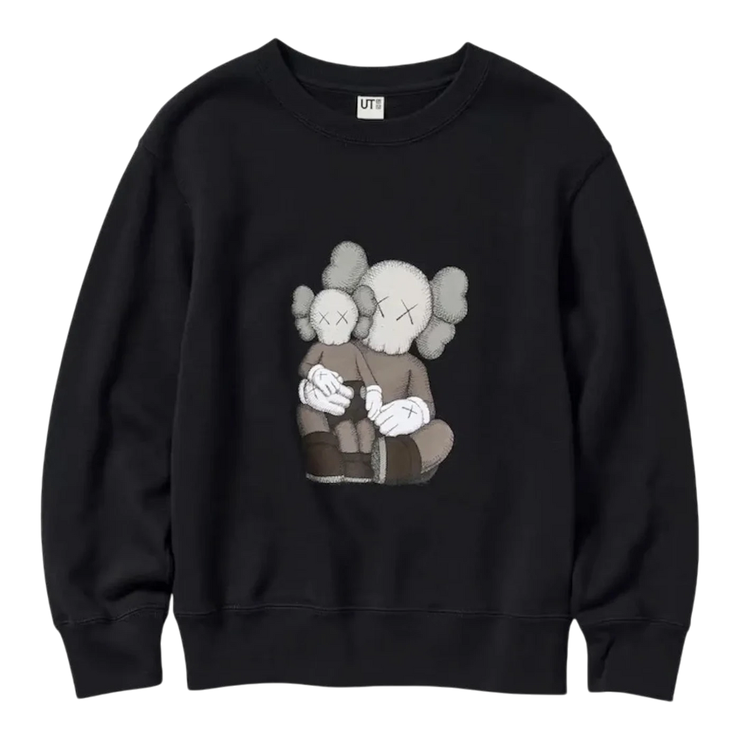 HypeSelection black cotton long-sleeve sweatshirt with KAWS COMPANION graphic print on front.