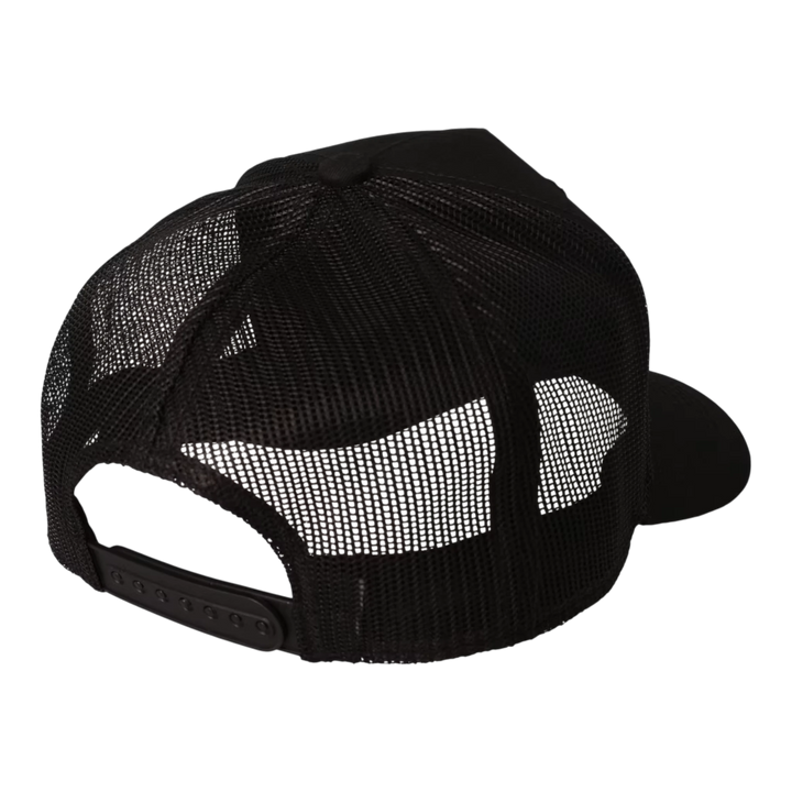 HypeSelection black trucker cap with mesh back panels and adjustable snapback closure.