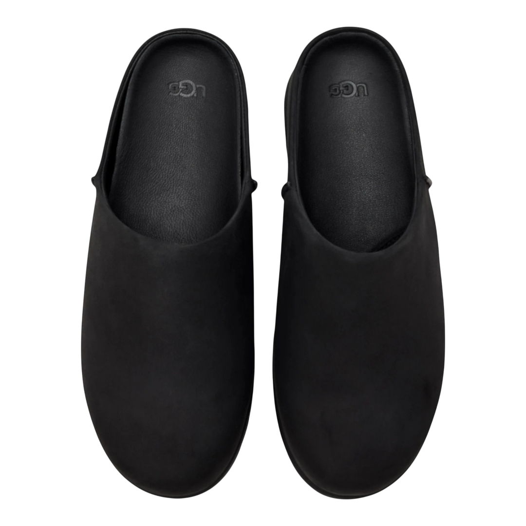 HypeSelection black nubuck leather UGG Otzo Clog slip-on shoes with contoured EVA footbed and durable outsole.
