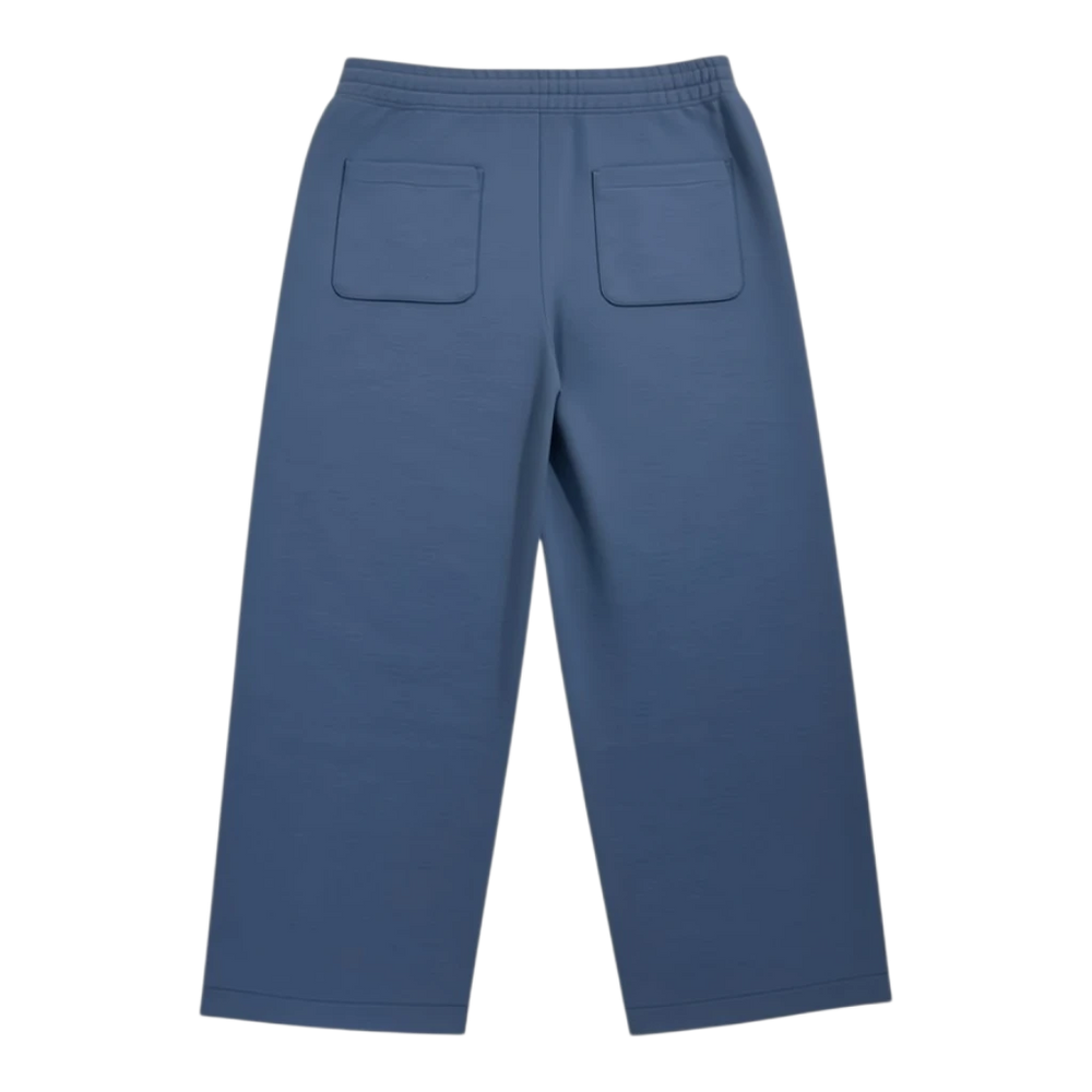HypeSelection blue Uniqlo C wide sweatpants with elastic waistband and adjustable drawstrings at the hem.