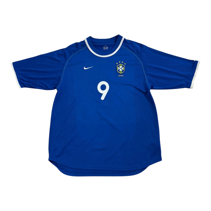 Vintage HypeSelection Nike Brazil Ronaldo jersey, royal blue with white trim, size 9.