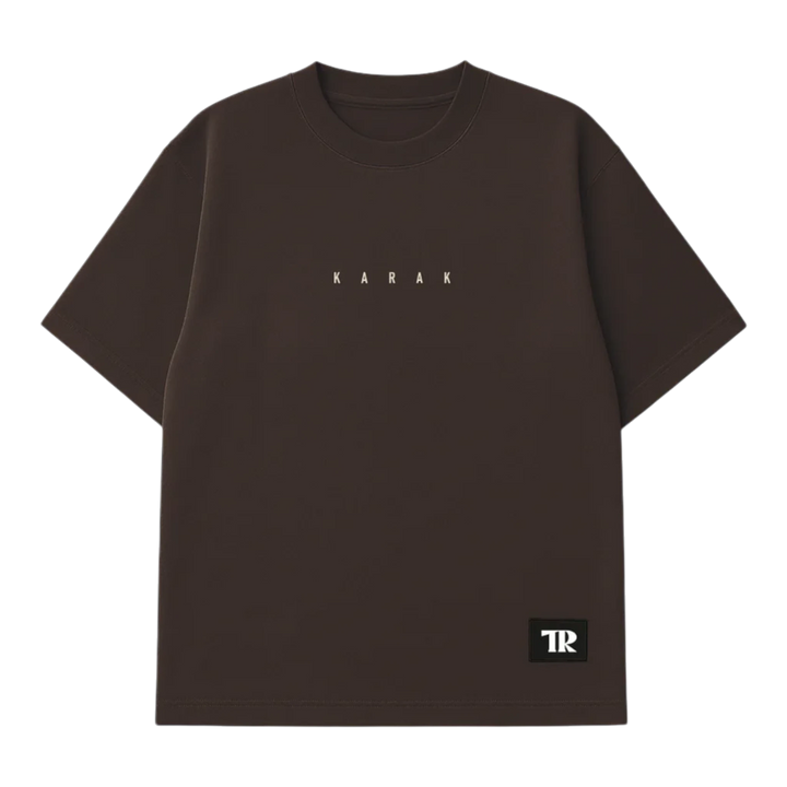 HypeSelection brown heavyweight cotton t-shirt with &