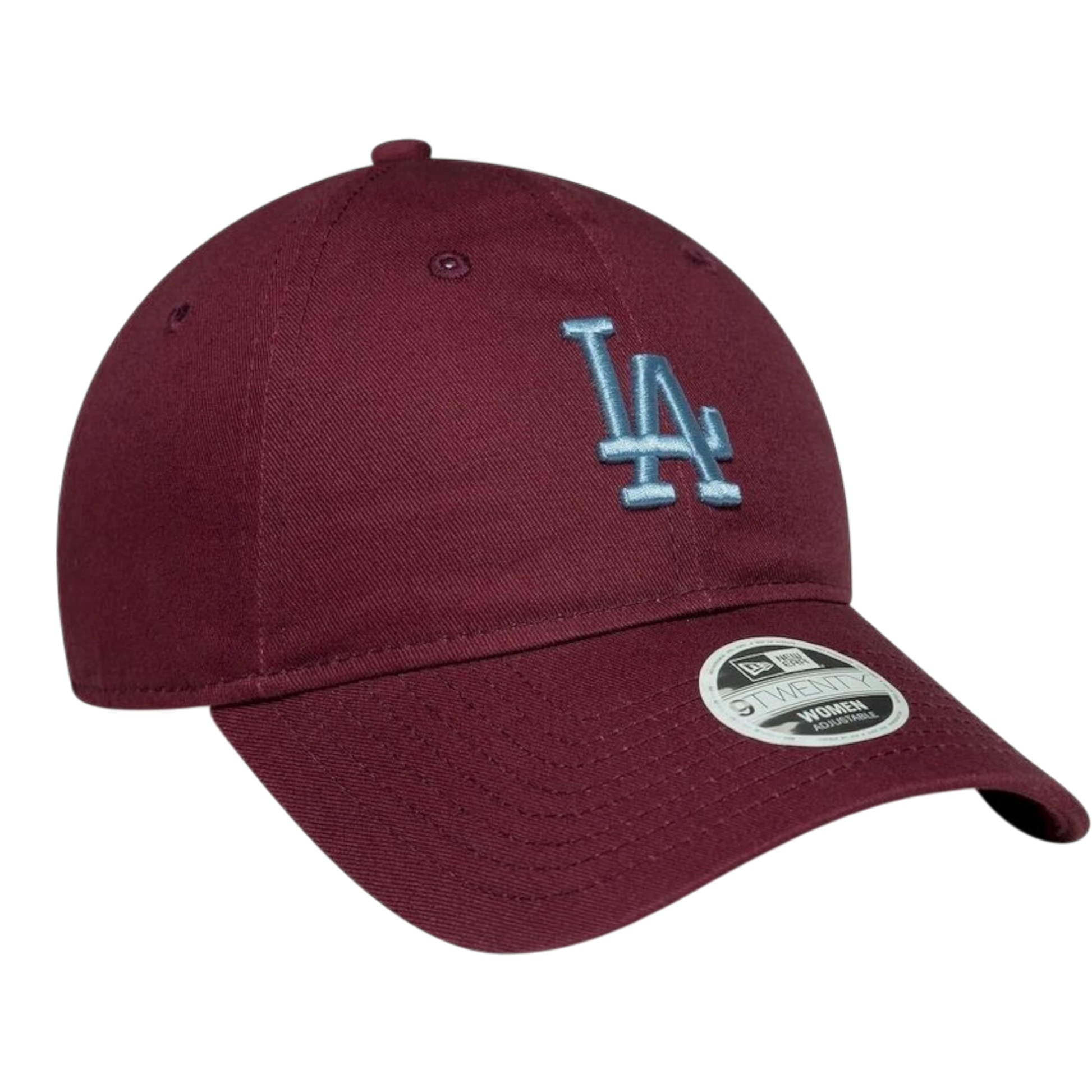 HypeSelection burgundy cotton twill cap with embroidered LA logo and adjustable strap.