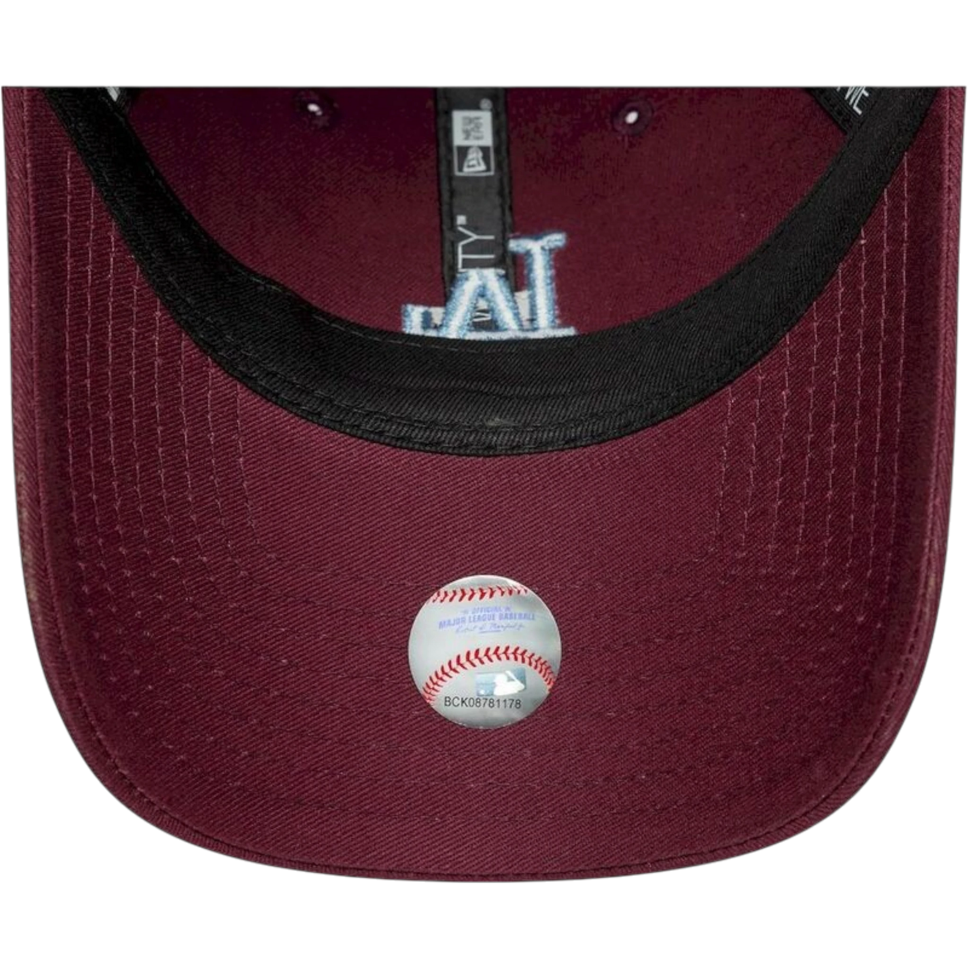 HypeSelection burgundy cotton twill baseball cap with LA embroidery and adjustable strap
