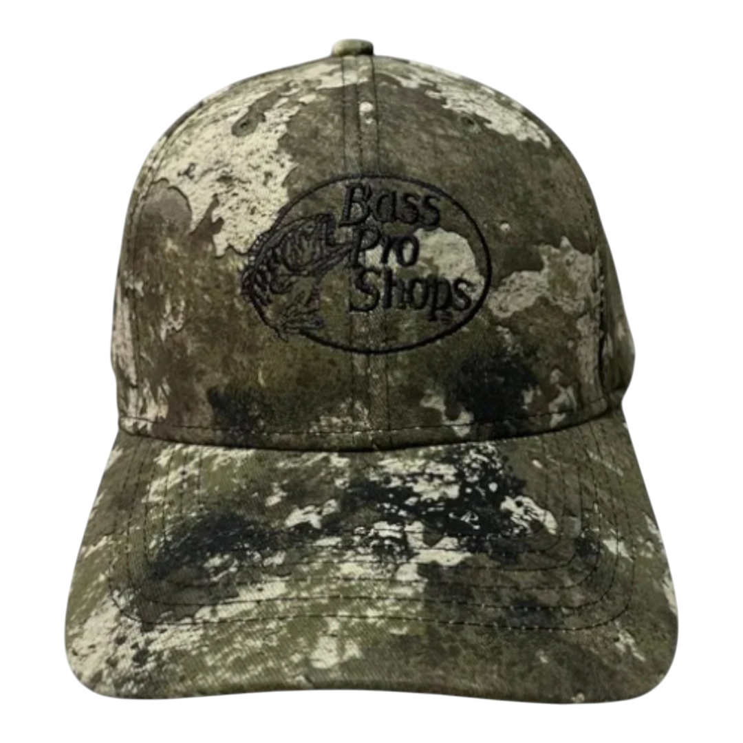HypeSelection Bass Pro Shops tonal logo camouflage baseball cap with a snapback closure.