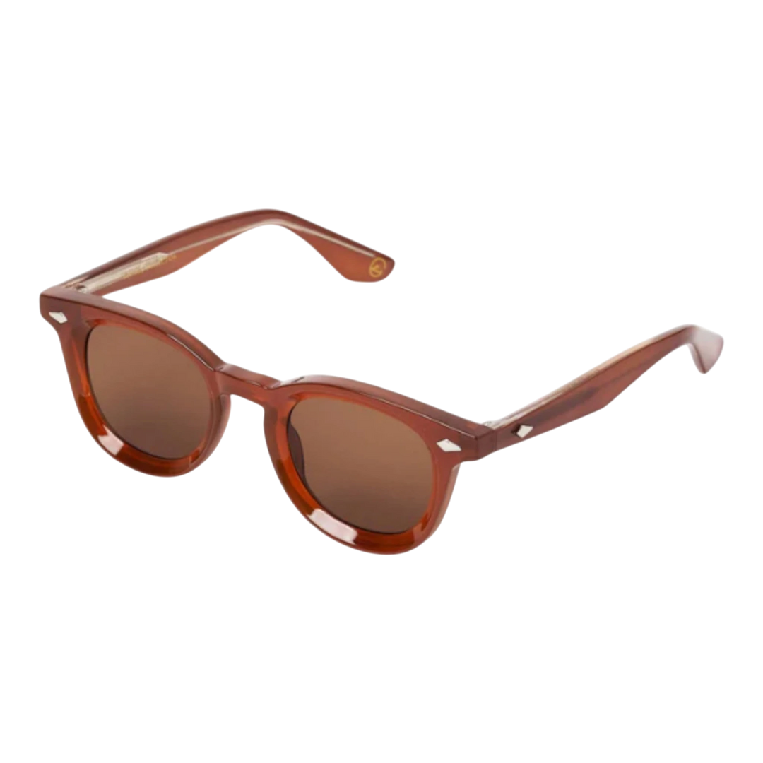 HypeSelection Ryoko NostalgiaGlare sunglasses in caramel acetate with matching caramel lenses and diamond accents on the frame.