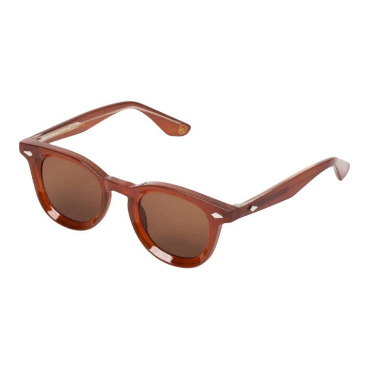 HypeSelection Ryoko NostalgiaGlare sunglasses in caramel acetate with matching caramel lenses and diamond accents on the frame.