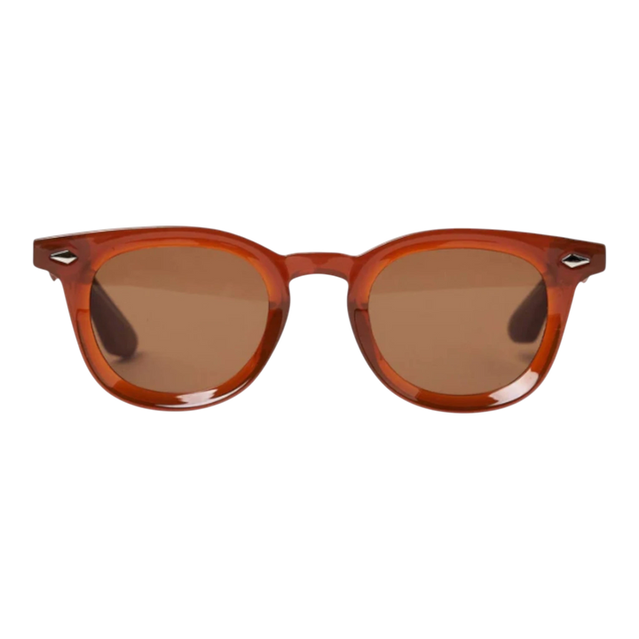 HypeSelection Ryoko NostalgiaGlare sunglasses with a caramel-toned acetate frame and matching caramel lenses. Classic silhouette with diamond accents.