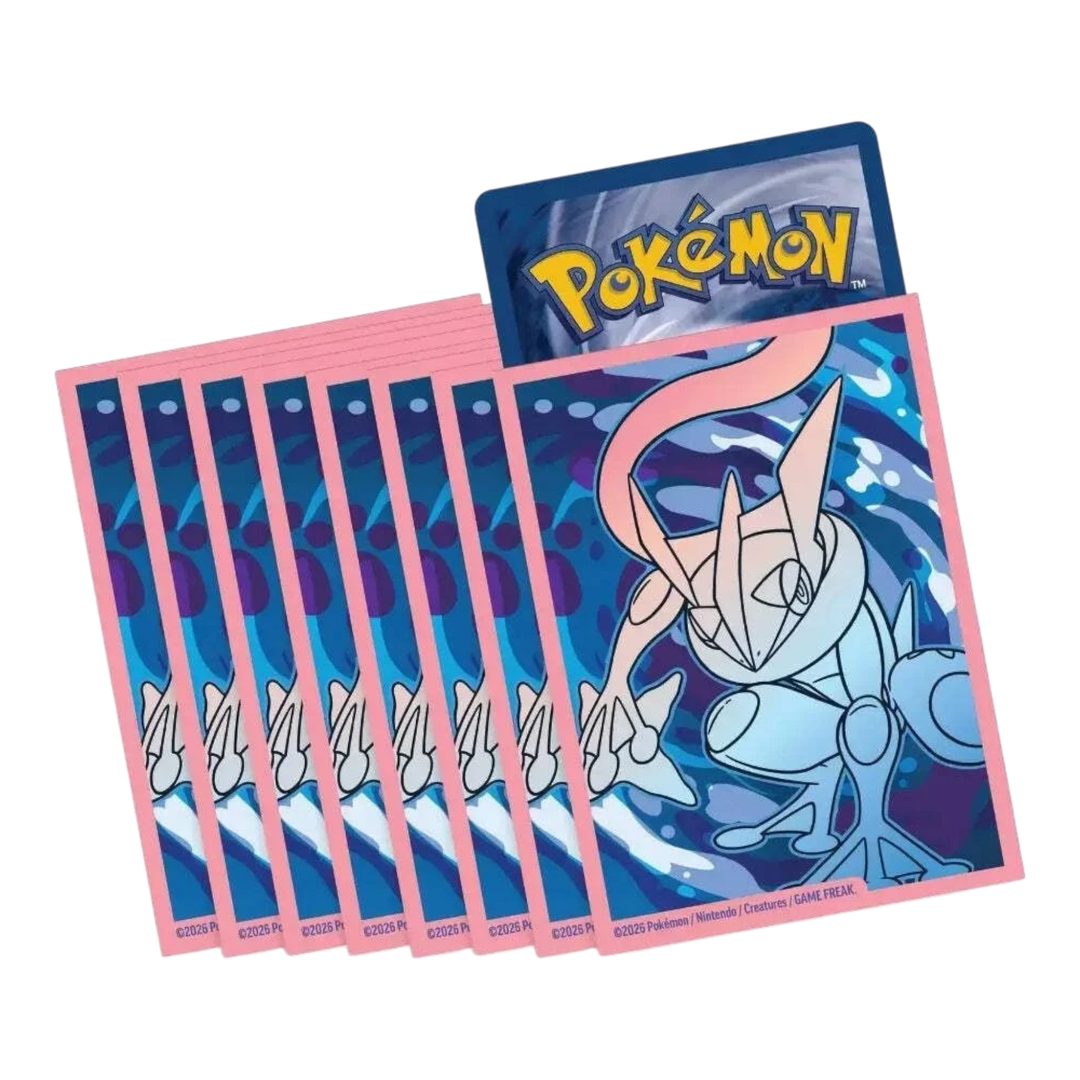 HypeSelection Pokémon TCG Chaos Rising card sleeves featuring Mega Greninja ex artwork with pink borders