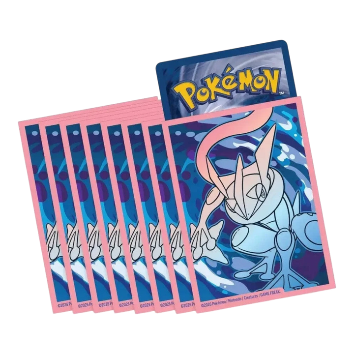 HypeSelection Pokémon TCG Chaos Rising card sleeves featuring Mega Greninja ex artwork with pink borders