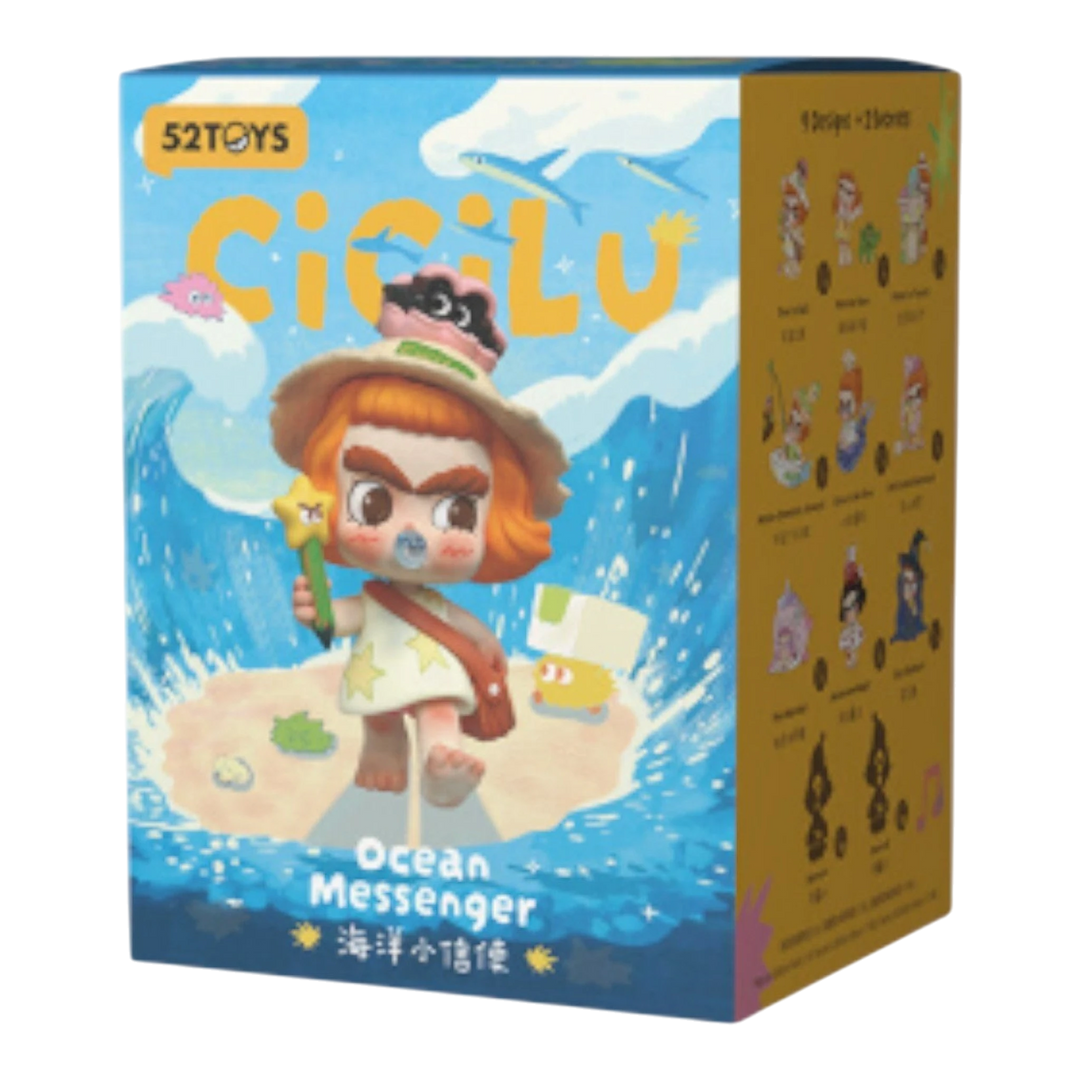 HypeSelection 52TOYS CiCiLu Ocean Messenger blind box collectible figure with orange hat and star wand.