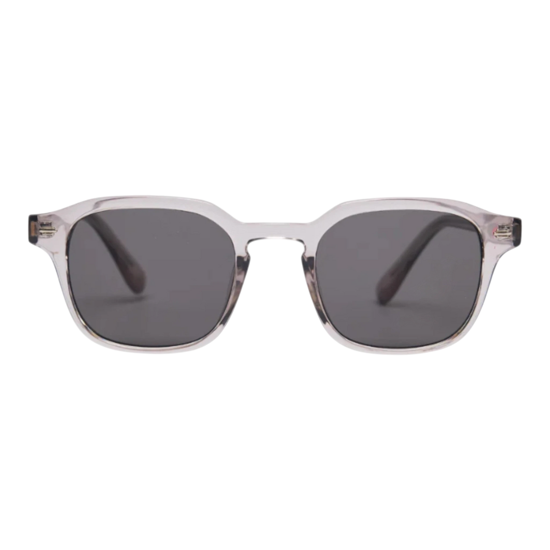 HypeSelection Ryoko EternalEclipse sunglasses with clear square acetate frames and dark grey lenses.